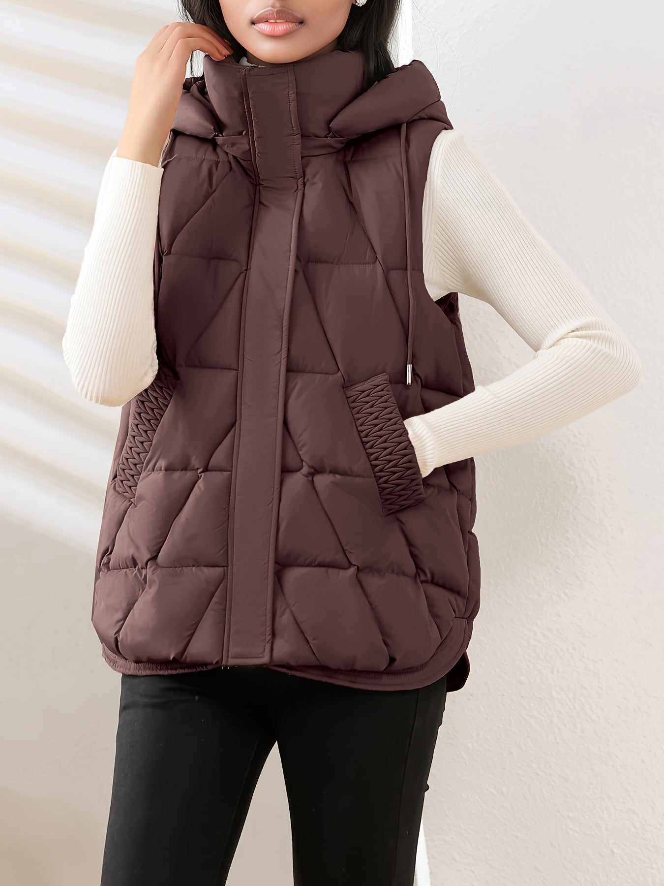 Reyna Women's Quilted Puffer Gilet – Soft-Touch Viscose with Detachable Hood
