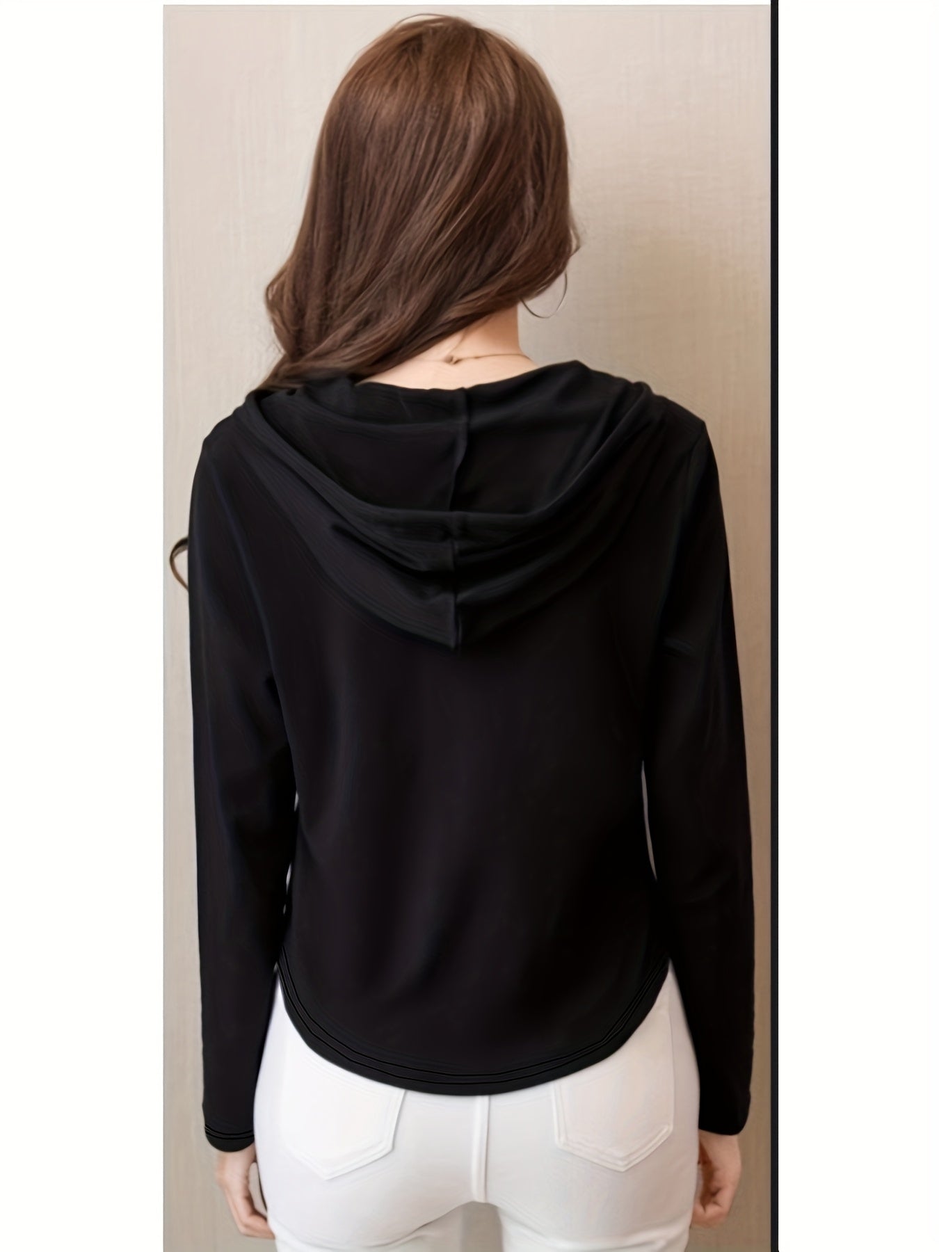 Cassie Women's Henley Hoodie – Soft Cotton-Blend Slim Fit Pullover
