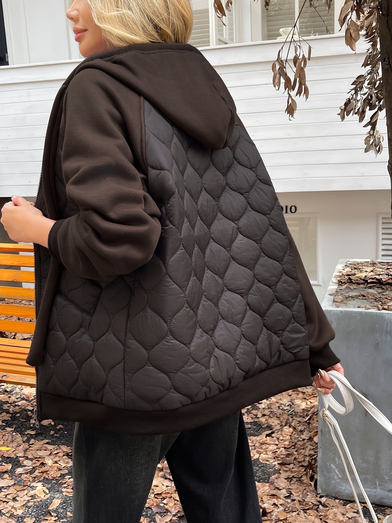 Colette Women’s Quilted Hoodie Jacket – Fleece-Lined Oversized Winter Coat