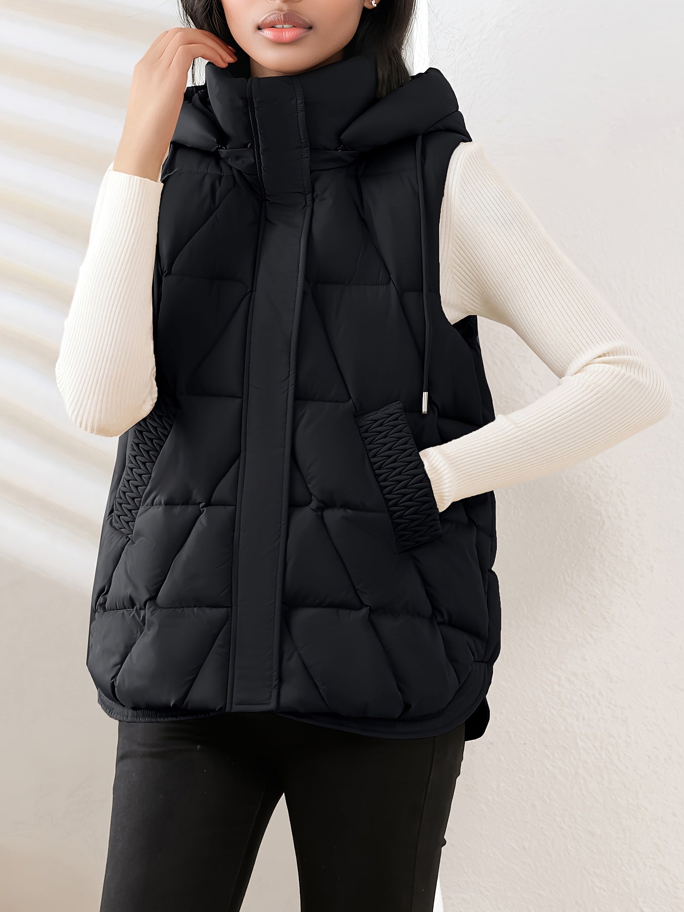 Reyna Women's Quilted Puffer Gilet – Soft-Touch Viscose with Detachable Hood