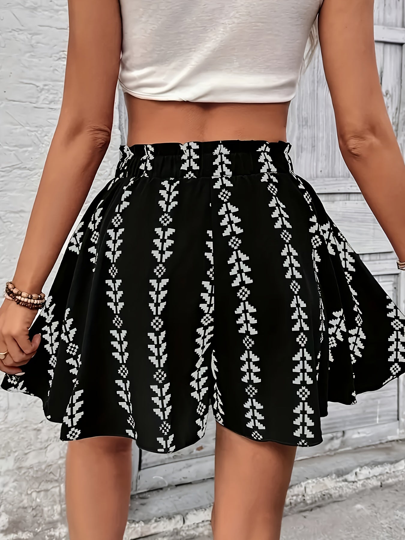 Zaira Boho Flare High-Rise Shorts – Flowy Cotton Blend Summer Shorts