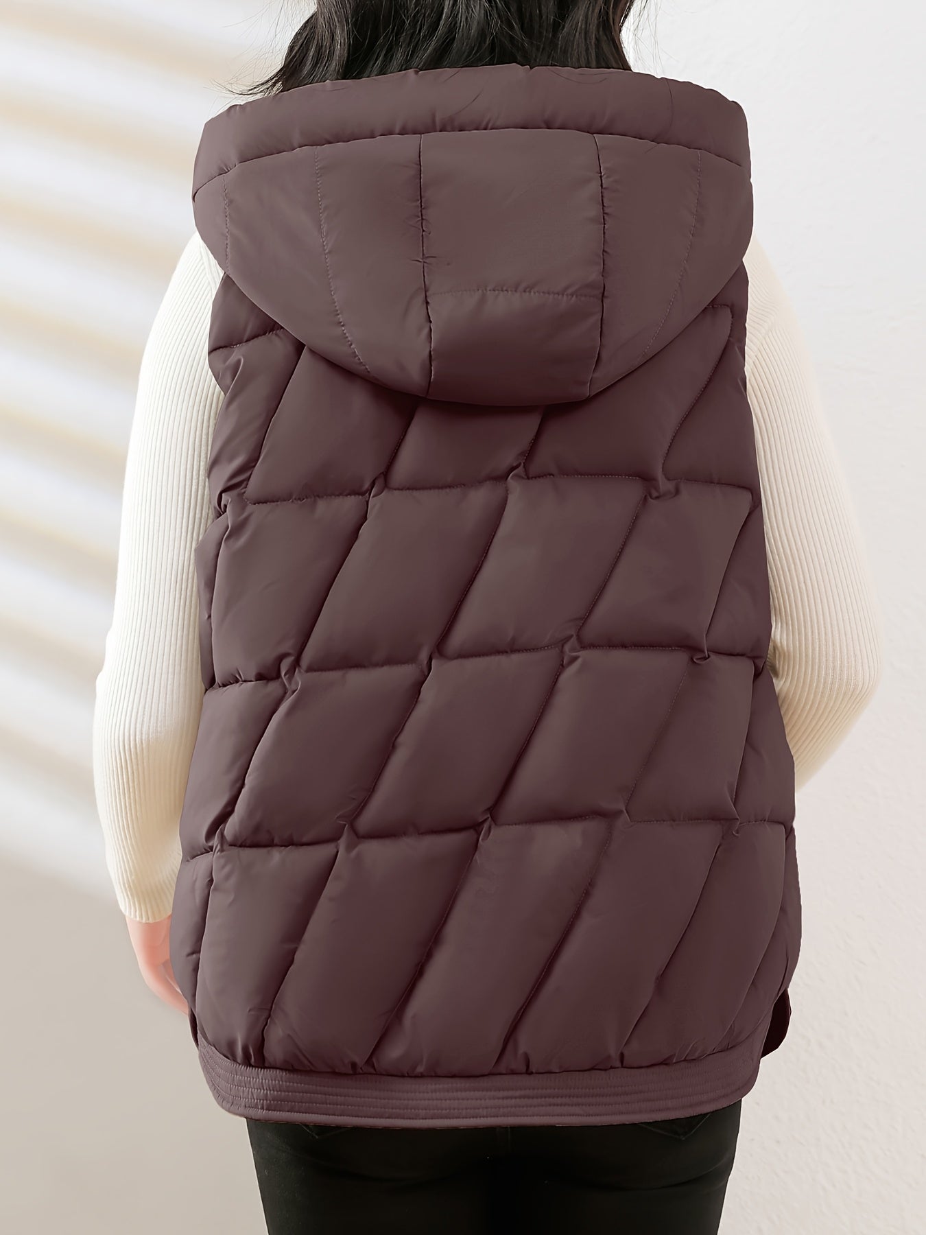 Reyna Women's Quilted Puffer Gilet – Soft-Touch Viscose with Detachable Hood