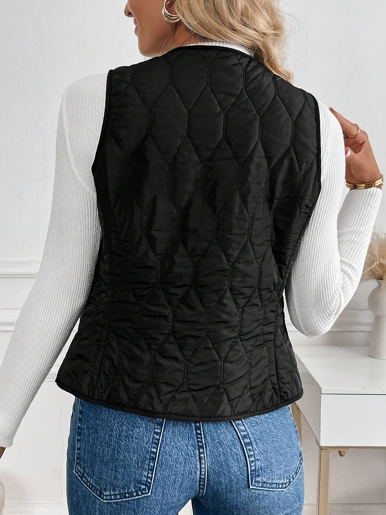 Briana Women’s Quilted Vest – Lightweight Sherpa-Lined Winter Jacket