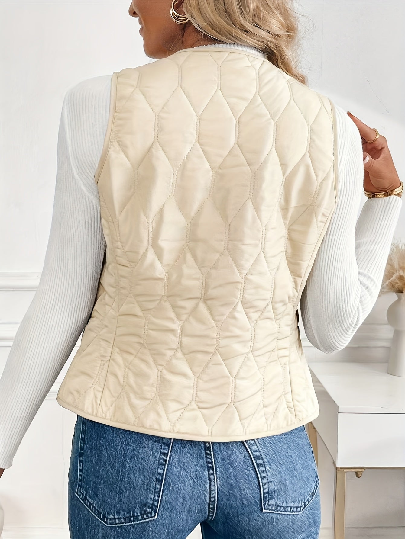 Briana Women’s Quilted Vest – Lightweight Sherpa-Lined Winter Jacket