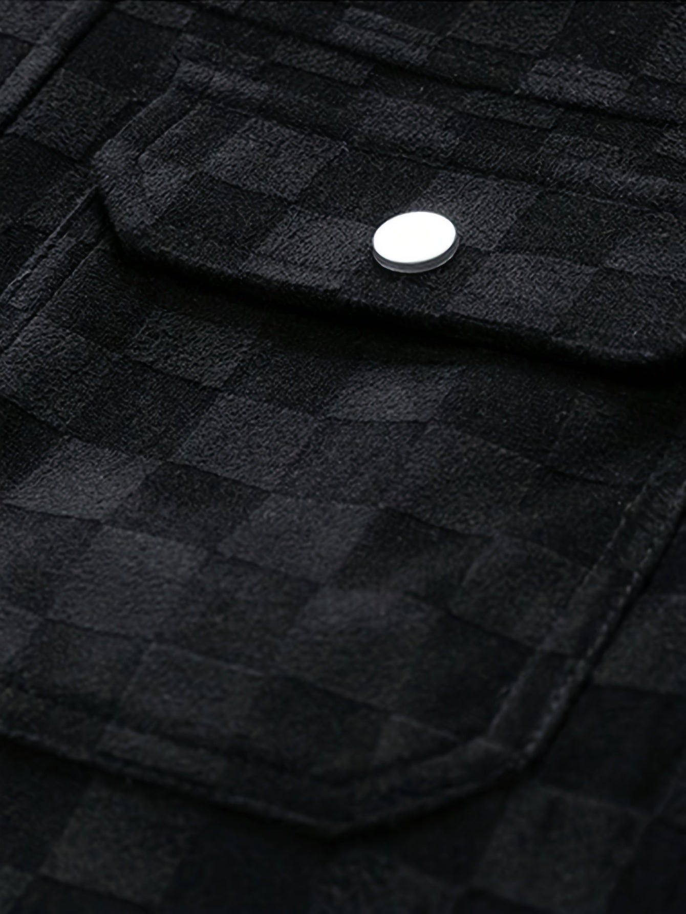 Lorenzo Men’s Suede Jacket – Checkered Texture with Satin Lining