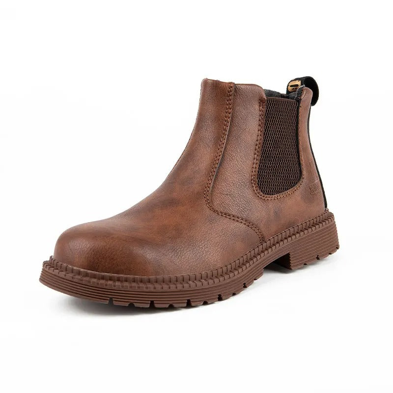 Grant Men’s Chelsea Boots – Steel Toe Leather Work Boots for Heavy-Duty Use