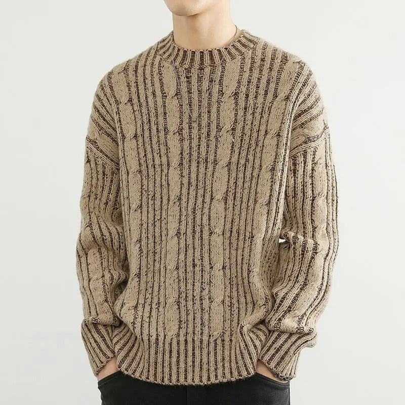 Gregorio Men’s Knit Sweater – Wool Blend Relaxed Fit Pullover