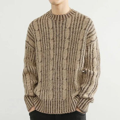 Gregorio Men’s Knit Sweater – Premium Wool Blend Relaxed Fit Pullover