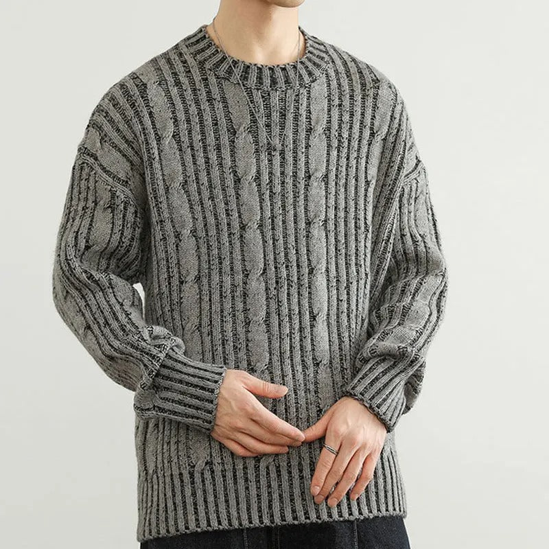 Gregorio Men’s Knit Sweater – Wool Blend Relaxed Fit Pullover