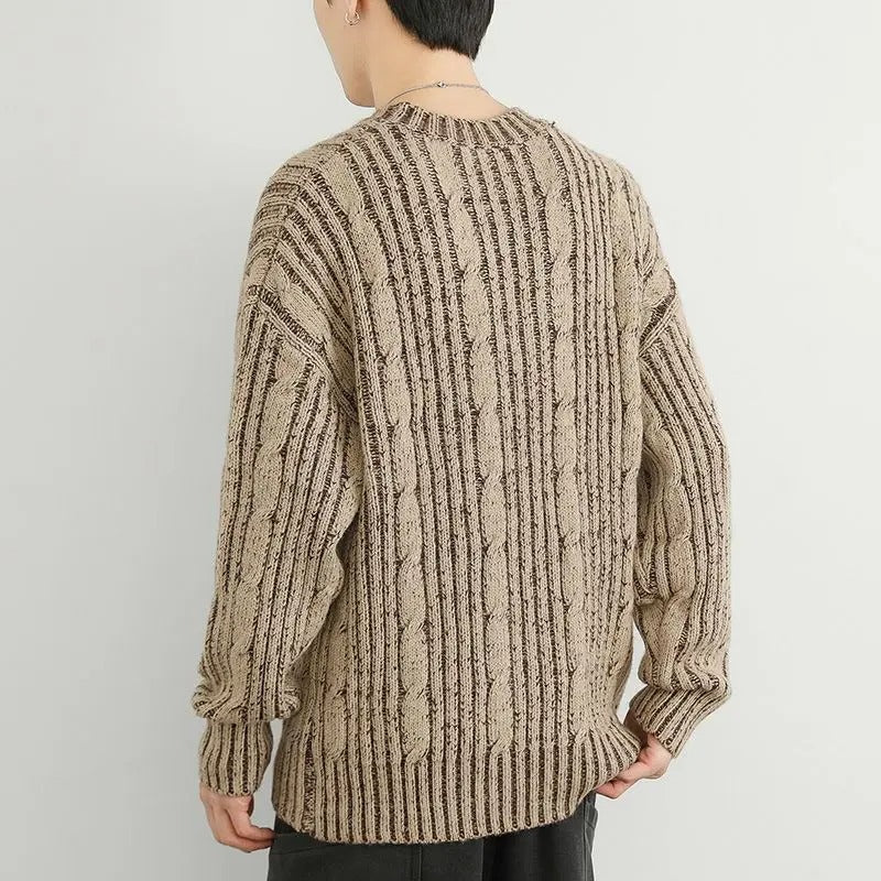 Gregorio Men’s Knit Sweater – Wool Blend Relaxed Fit Pullover
