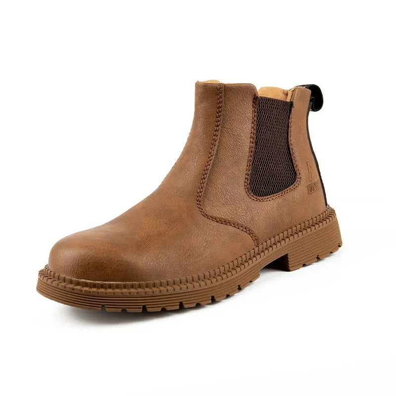Grant Men’s Chelsea Boots – Steel Toe Leather Work Boots for Heavy-Duty Use