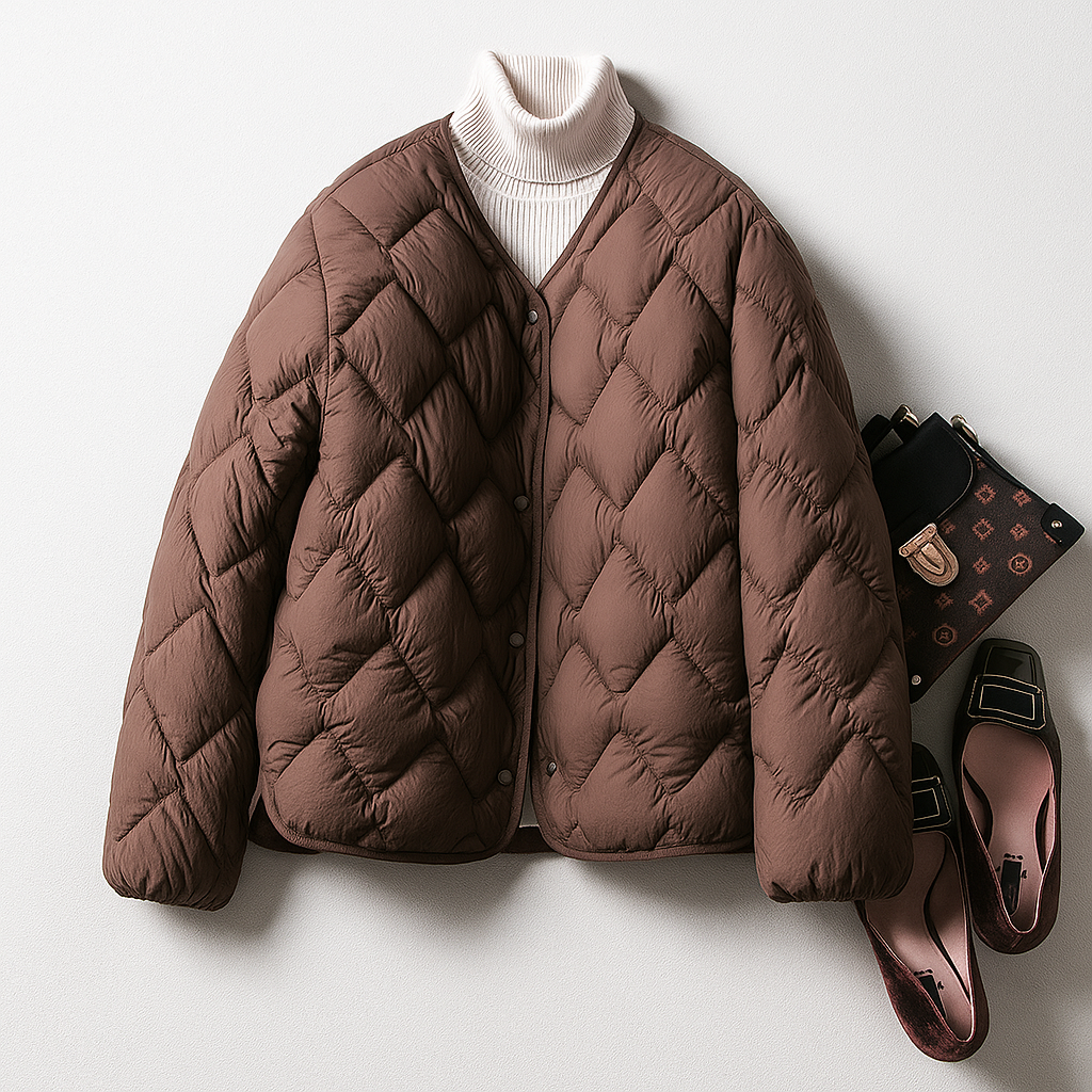 Francesca Women’s Duck Down Jacket – Lightweight Warmth with Quilted Design