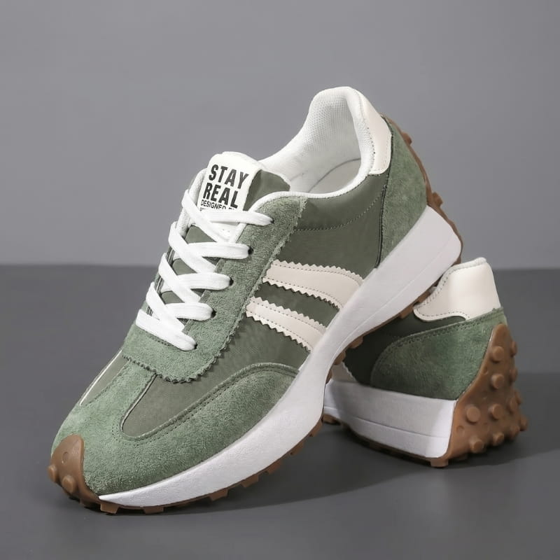 Cleo Suede Textured Trainers – Thick Sole Anti Slip Everyday Casual Footwear