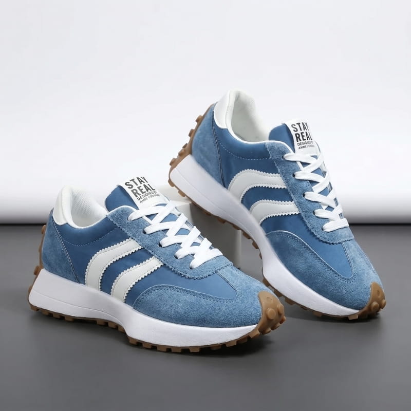 Cleo Suede Textured Trainers – Thick Sole Anti Slip Everyday Casual Footwear