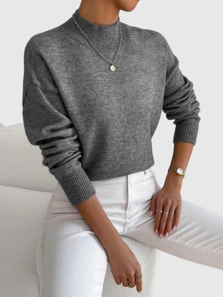 Marsella Women’s Turtleneck Sweater – Soft Cotton-Blend Relaxed Fit Pullover