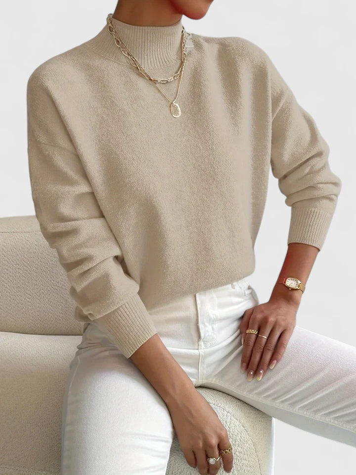 Marsella Women’s Turtleneck Sweater – Soft Cotton-Blend Relaxed Fit Pullover