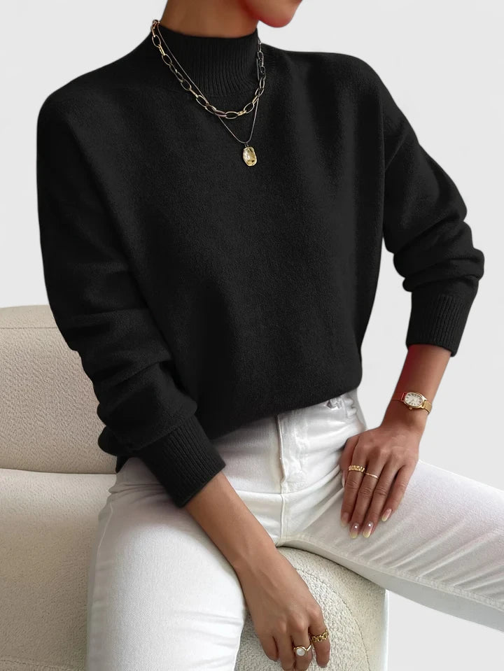 Marsella Women’s Turtleneck Sweater – Soft Cotton-Blend Relaxed Fit Pullover