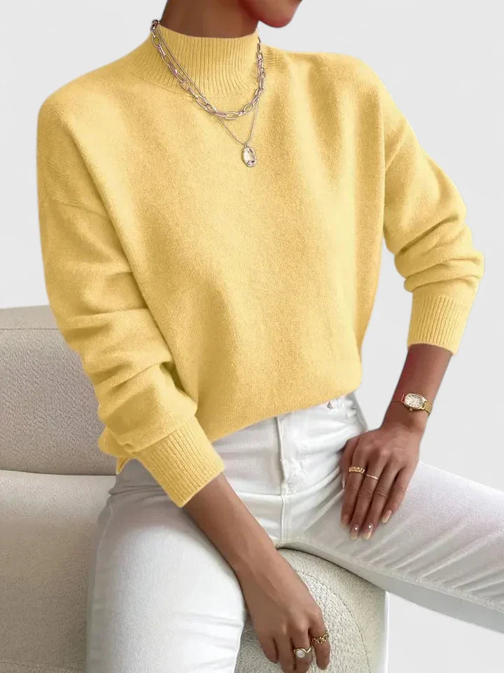 Marsella Women’s Turtleneck Sweater – Soft Cotton-Blend Relaxed Fit Pullover