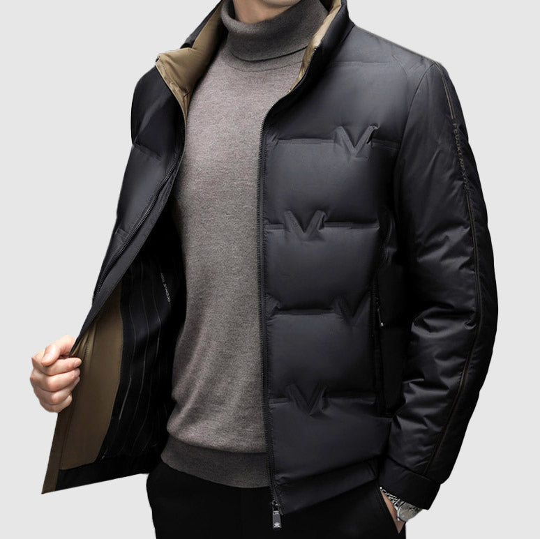 Arjun Men’s Duck Down Zip-Up Jacket – Lightweight Insulated Winter Outerwear