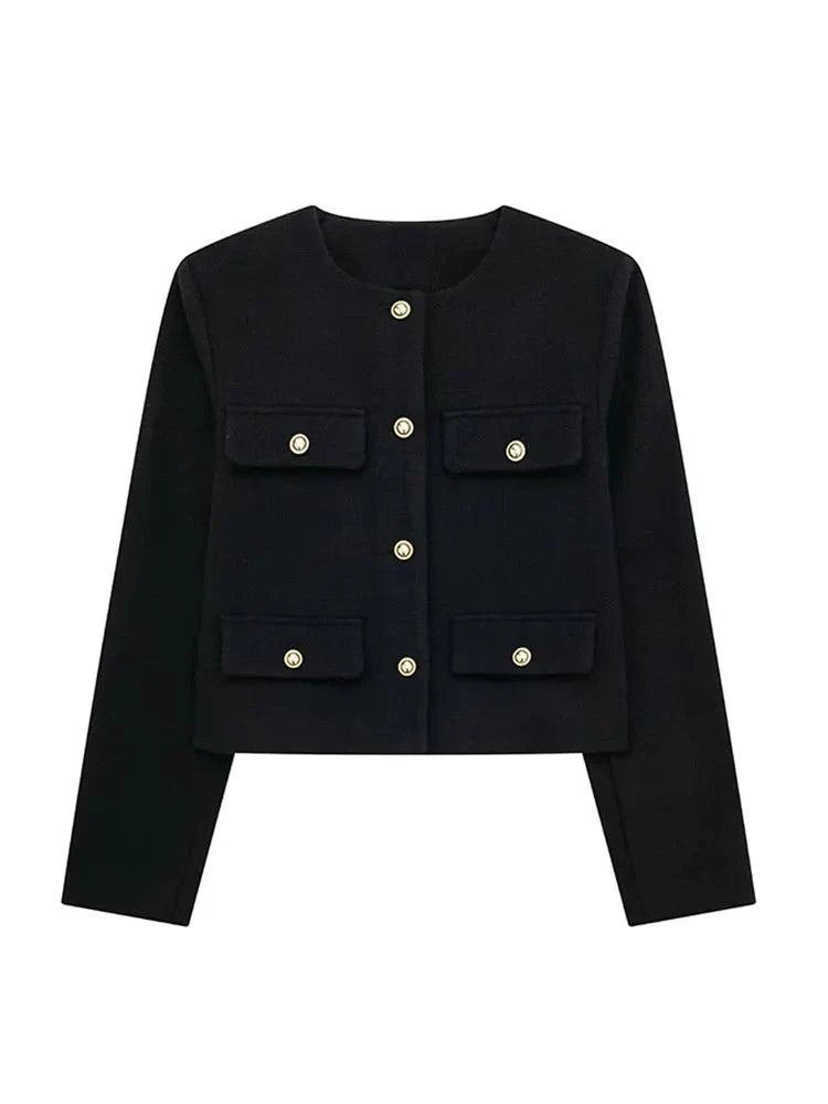 Lucy Women’s Tweed Blazer – Classic Tailored Cropped Jacket