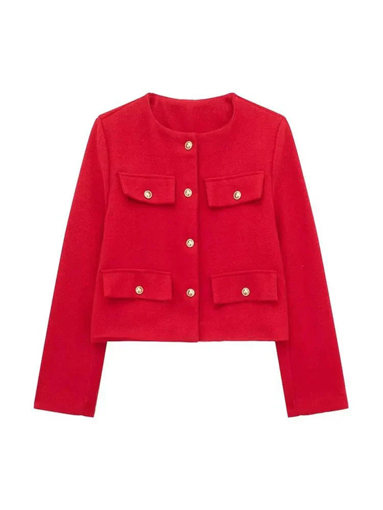 Lucy Women’s Tweed Blazer – Classic Tailored Cropped Jacket