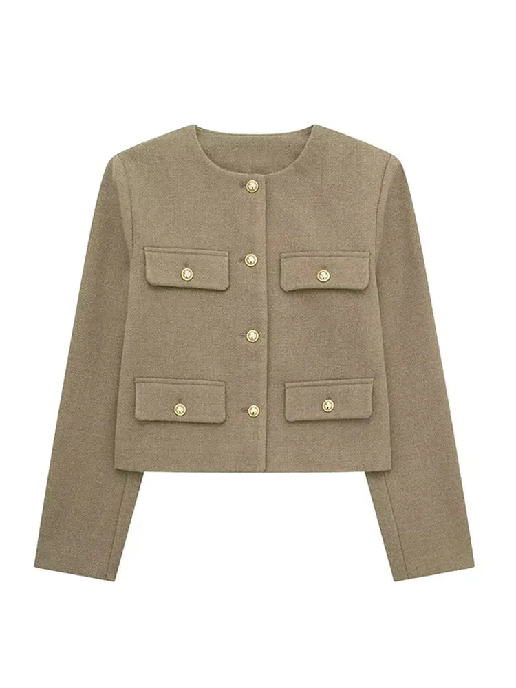 Lucy Women’s Tweed Blazer – Classic Tailored Cropped Jacket