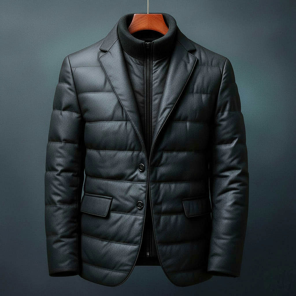 Theodore Men’s Hybrid Quilted Jacket – Padded Windproof Coat with Zip Insert