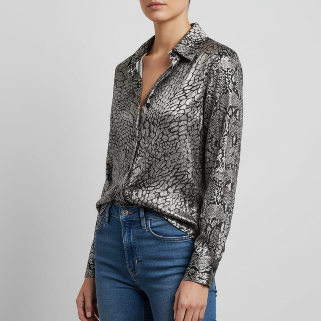 Aiza Silk Satin Shirt– Lightweight Flowing Women’s Top