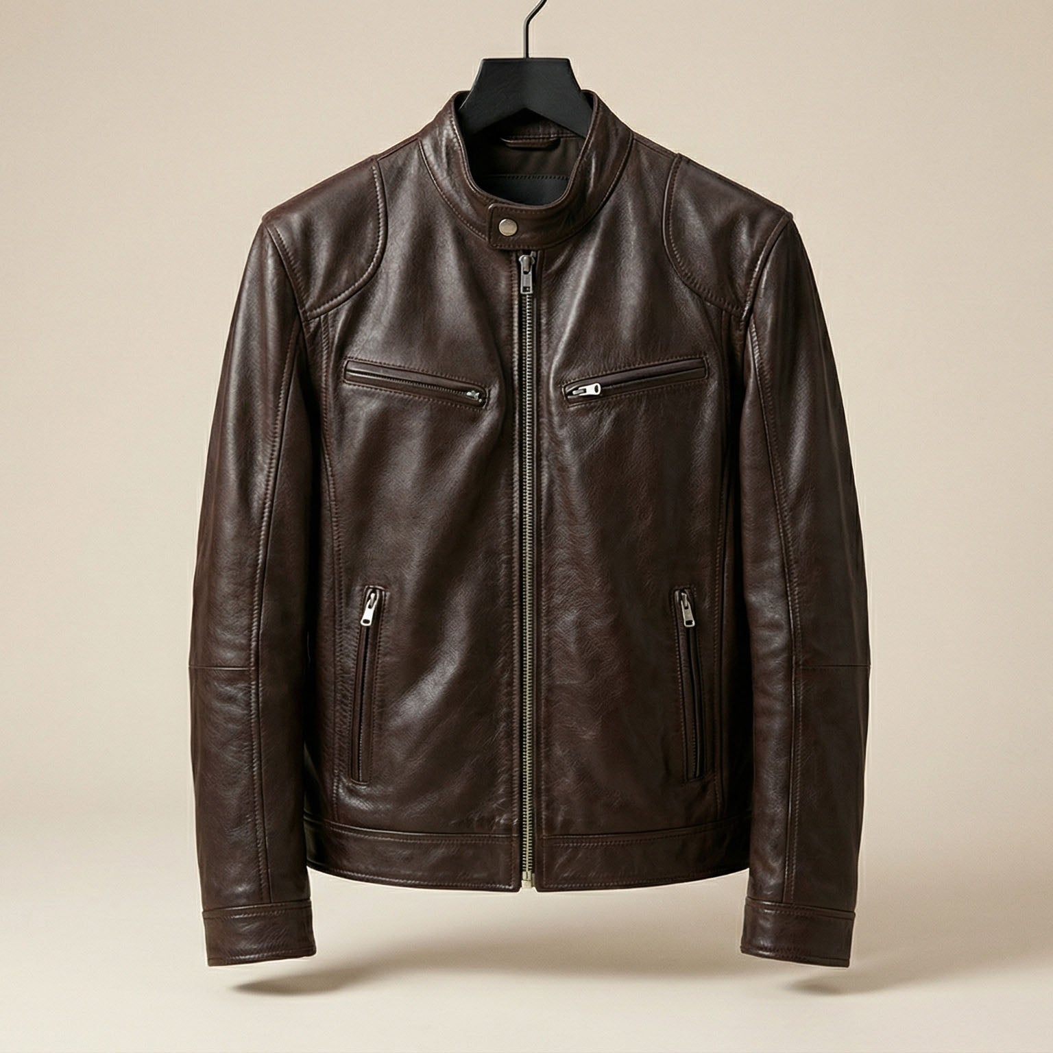 Matteo Men’s Zip Up Leather Jacket