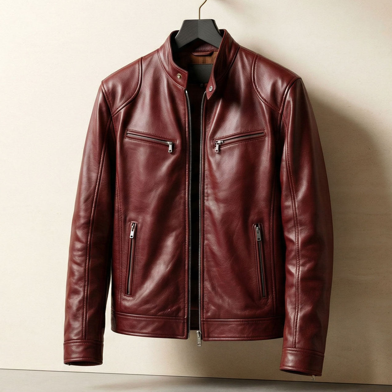 Matteo Men’s Zip Up Leather Jacket