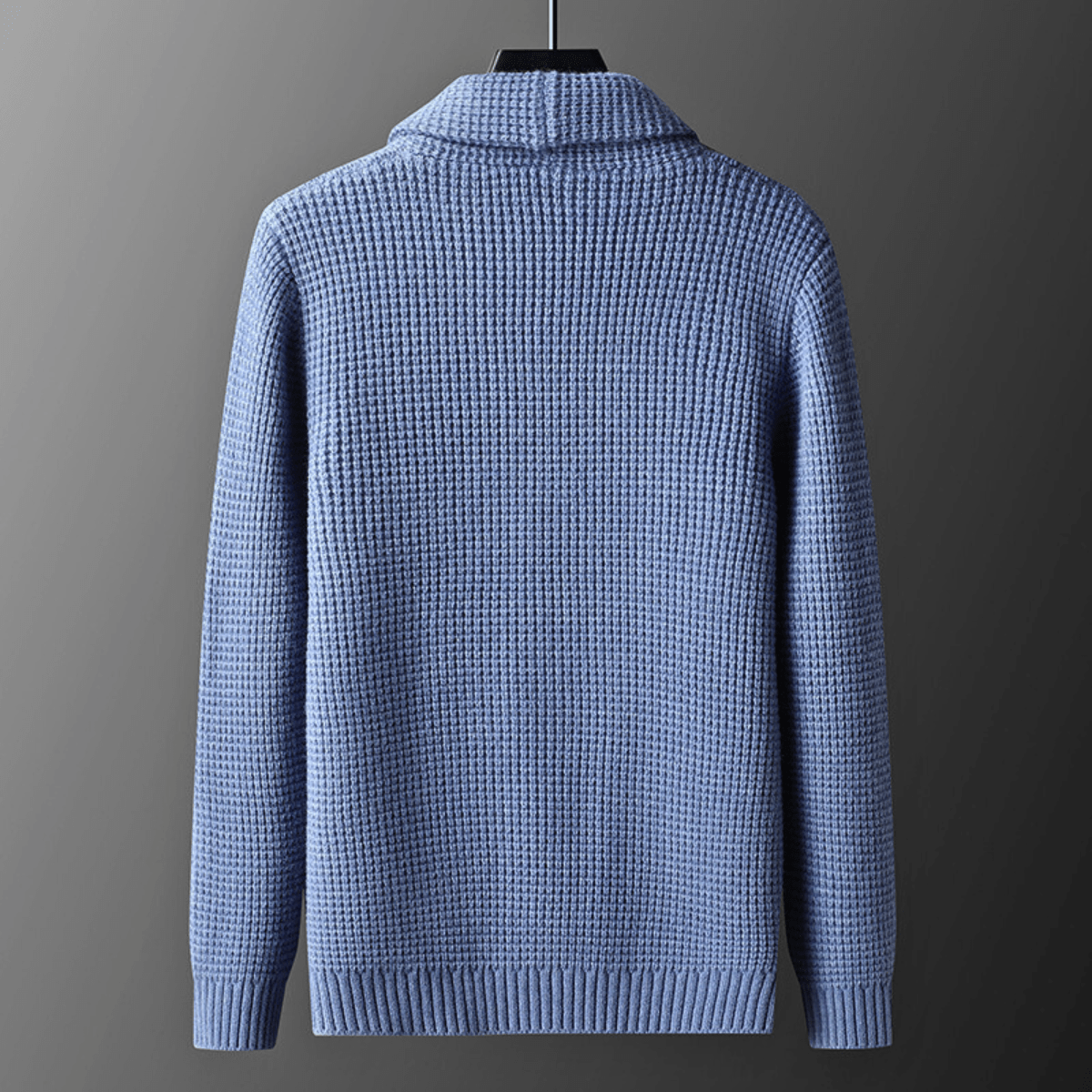 Ezra Men’s Knit Cardigan – Waffle Weave Button-Up Cardigan