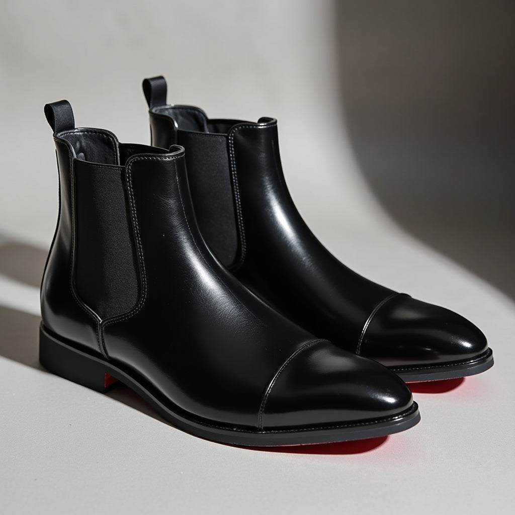 Carlo Men’s Leather Chelsea Boots – Classic Slip-On Design for Timeless Style