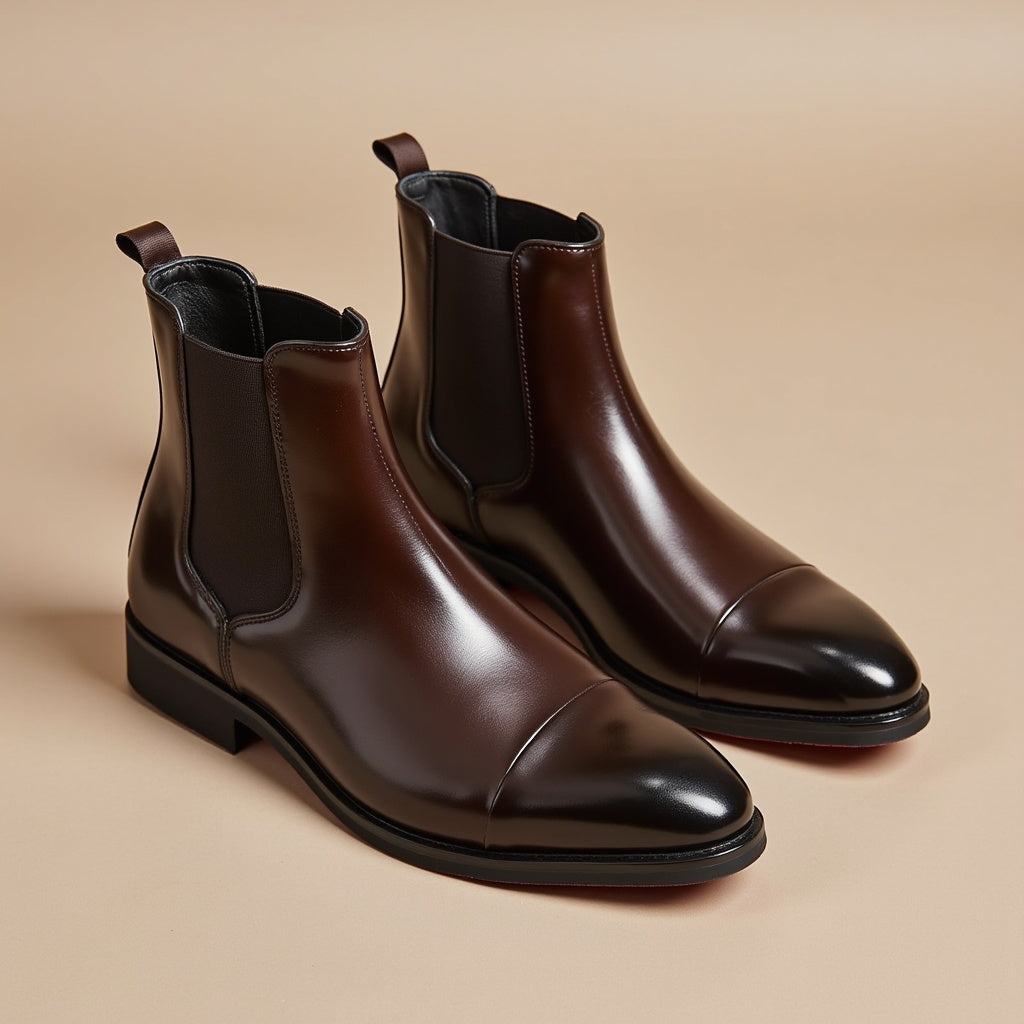 Carlo Men’s Leather Chelsea Boots – Classic Slip-On Design for Timeless Style
