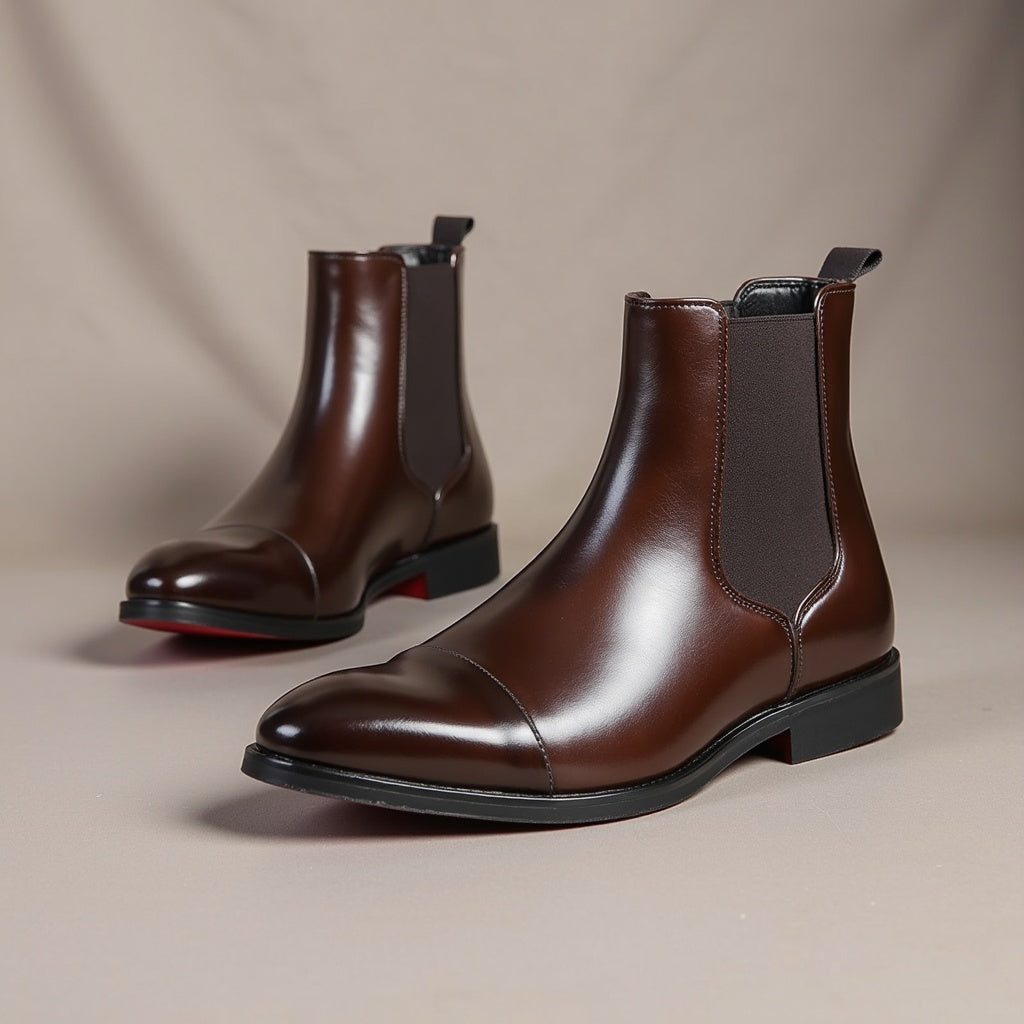 Carlo Men’s Leather Chelsea Boots – Classic Slip-On Design for Timeless Style