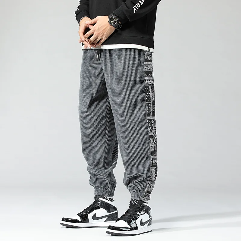 Lennox Men’s Corduroy Joggers – Bandana Patchwork with Relaxed Tapered Fit