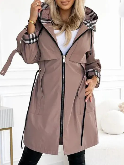 Maybelyn Women’s Hooded Coat – Lightweight Zip Jacket with Adjustable Drawstrings