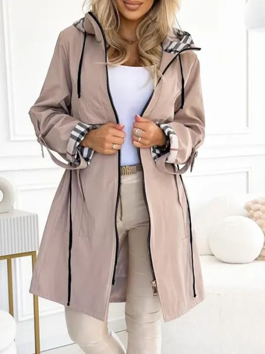 Maybelyn Women’s Hooded Coat – Lightweight Zip Jacket with Adjustable Drawstrings