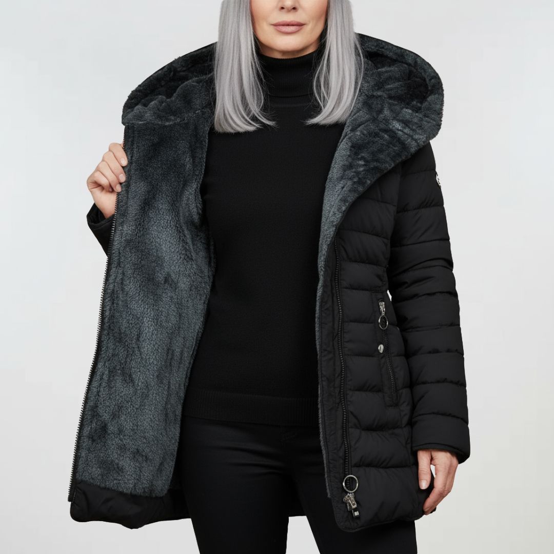 Renee Women’s Waterproof Coat – Insulated Long Hooded Winter Jacket