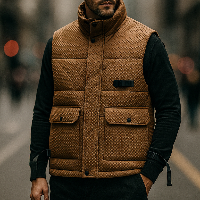 Donald Men’s Vest - Water-Repellent Textured Finish Outerwear