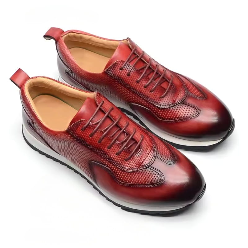 Archie Genuine Leather Oxford Trainers — Lace Up Casual Shoes