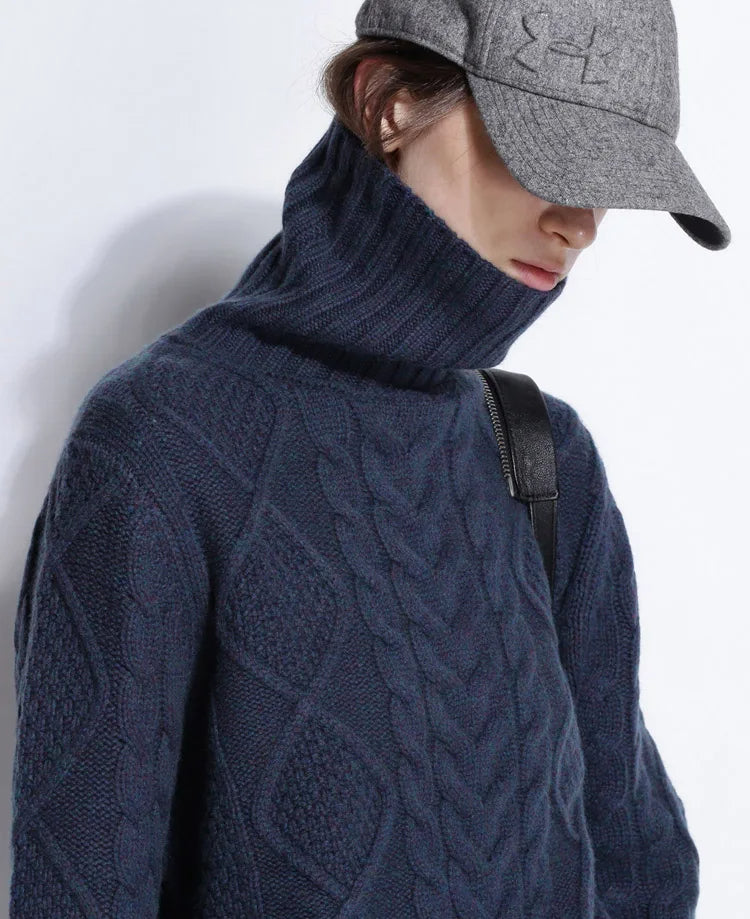 Adelina Women’s Cable Knit Sweater – Merino Wool Oversized Pullover