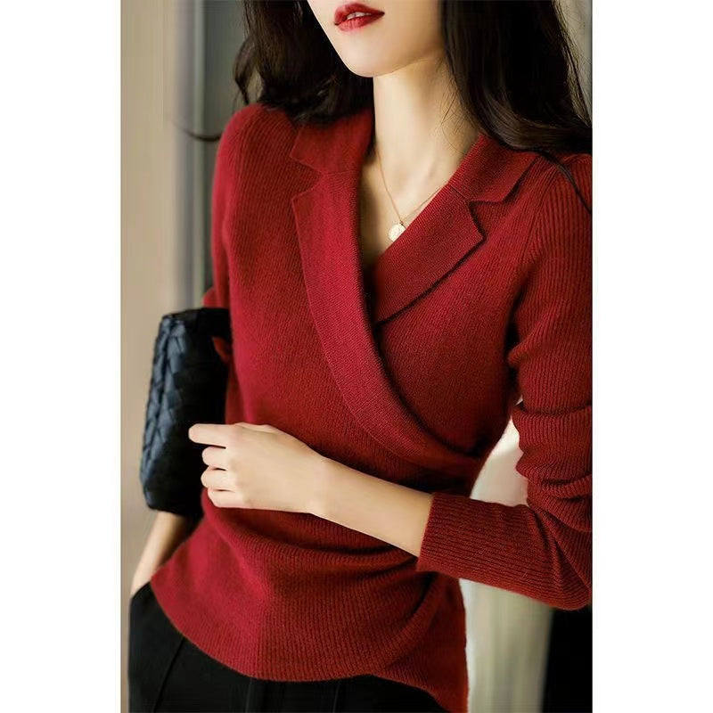 Ellaine Women’s Slim Fit Sweater – Knit Pullover with Peter Pan Collar