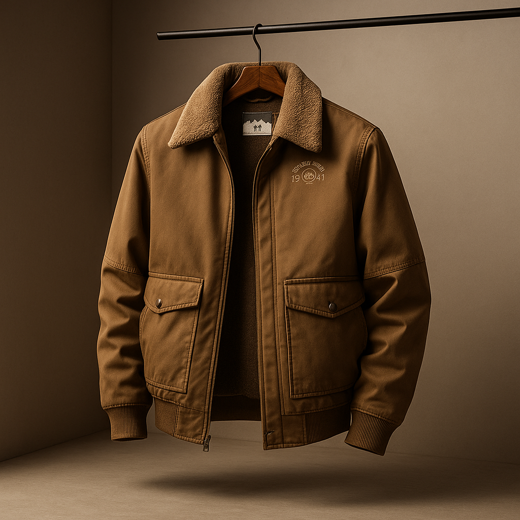 Hendrik Men’s Winter Jacket – Cotton Aviator Jacket with Insulated Lining