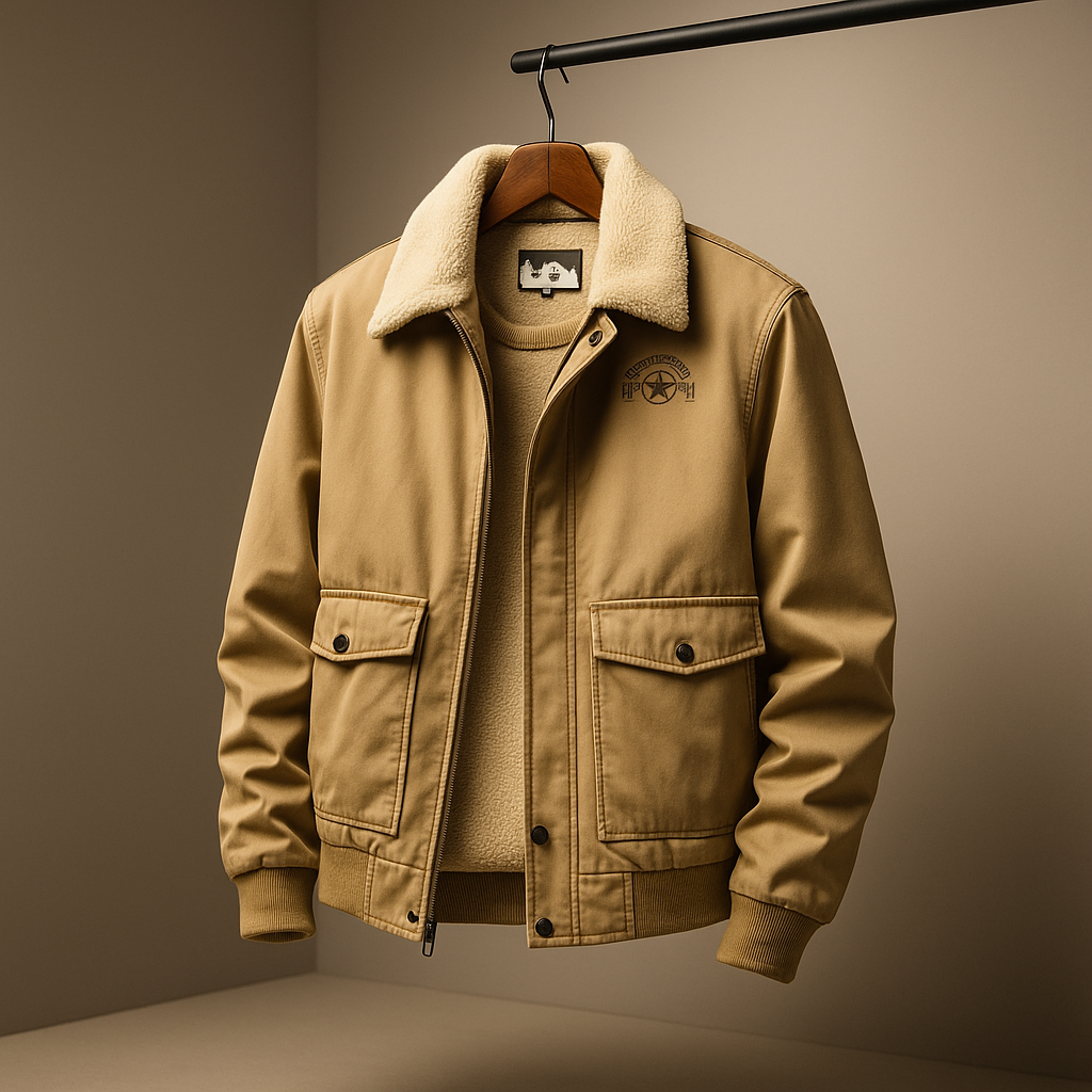 Hendrik Men’s Winter Jacket – Cotton Aviator Jacket with Insulated Lining