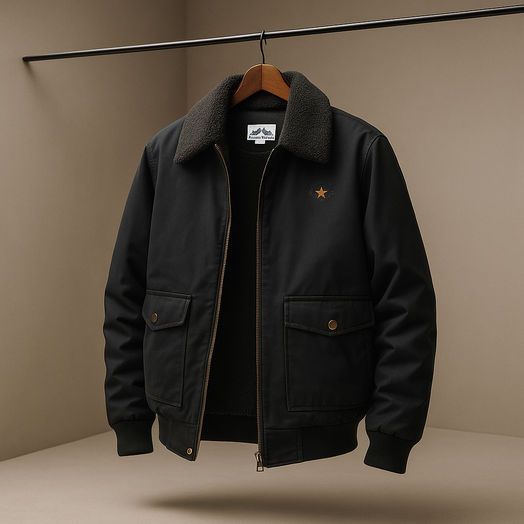 Hendrik Men’s Winter Jacket – Cotton Aviator Jacket with Insulated Lining
