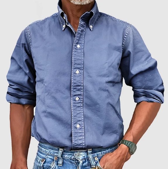 Nicolly Men’s Long Sleeve Shirt – Classic Cotton Button Down Shirt