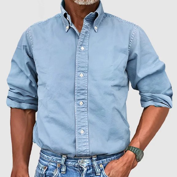 Nicolly Men’s Long Sleeve Shirt – Classic Cotton Button Down Shirt