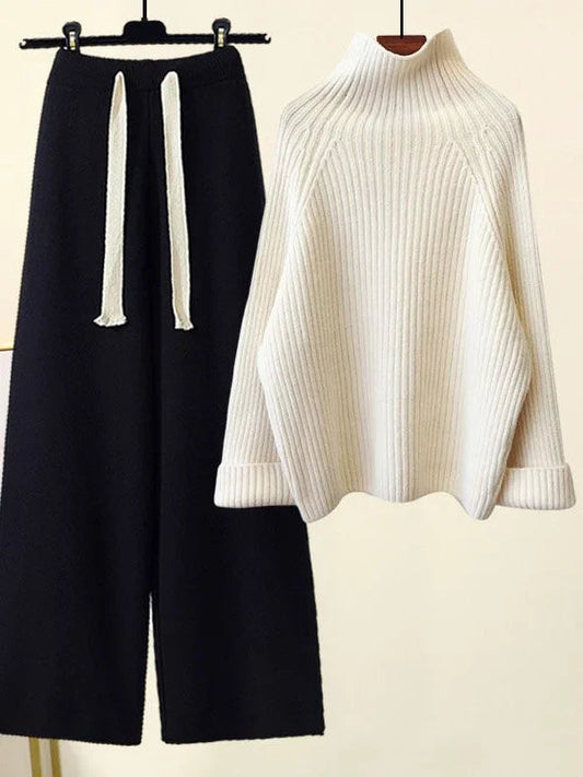 Ellery Ribbed Cotton Lounge Set – Soft Breathable Relaxed Fit with Drawstring Waist