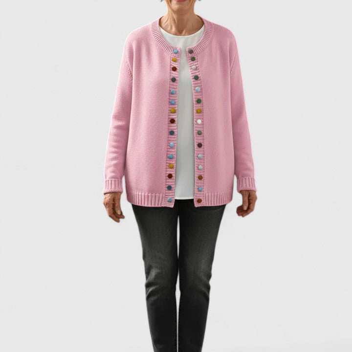 Rosie Women’s Button Up Cardigan – Lightweight Knitted Cardigan