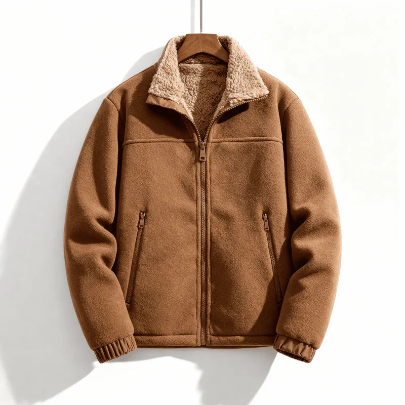 Antonio Men’s Wool Fleece Jacket – Soft Lined Structured Fit Jacket